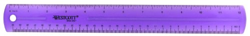Book Cover Westcott 16024 Jeweltone Plastic Ruler, 12-Inch, Purple