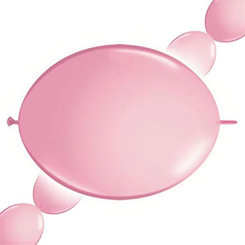 Qualatex Pink Quick Link Latex Balloons - 12 inch - Easy to Tie - Fill with Air or Helium - Create Quick structures - No Lines or Framing Needed - Party Supplies and Decorations (50pc Set)