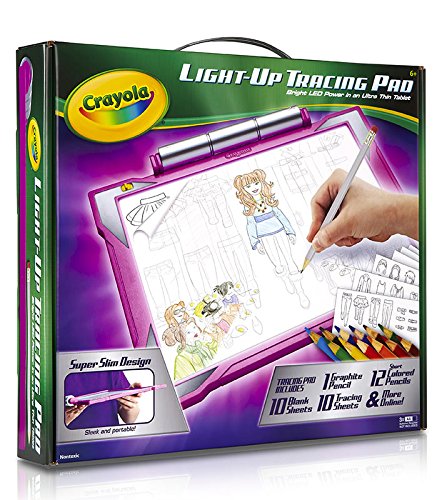Crayola Light-Up Tracing Pad | Trace & Create Colourful Custom Scenes! | Kids LED Drawing Tablet | Batteries Required (Not Included) | Ages 3+, Pink