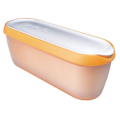 Tovolo Ice Cream Containers for Homemade Ice Cream Orange Crush, Glide A Scoop Tub for Reusable Ice Cream, 1.5 Quart BPA Free Insulated Freezer Safe Container with Lid