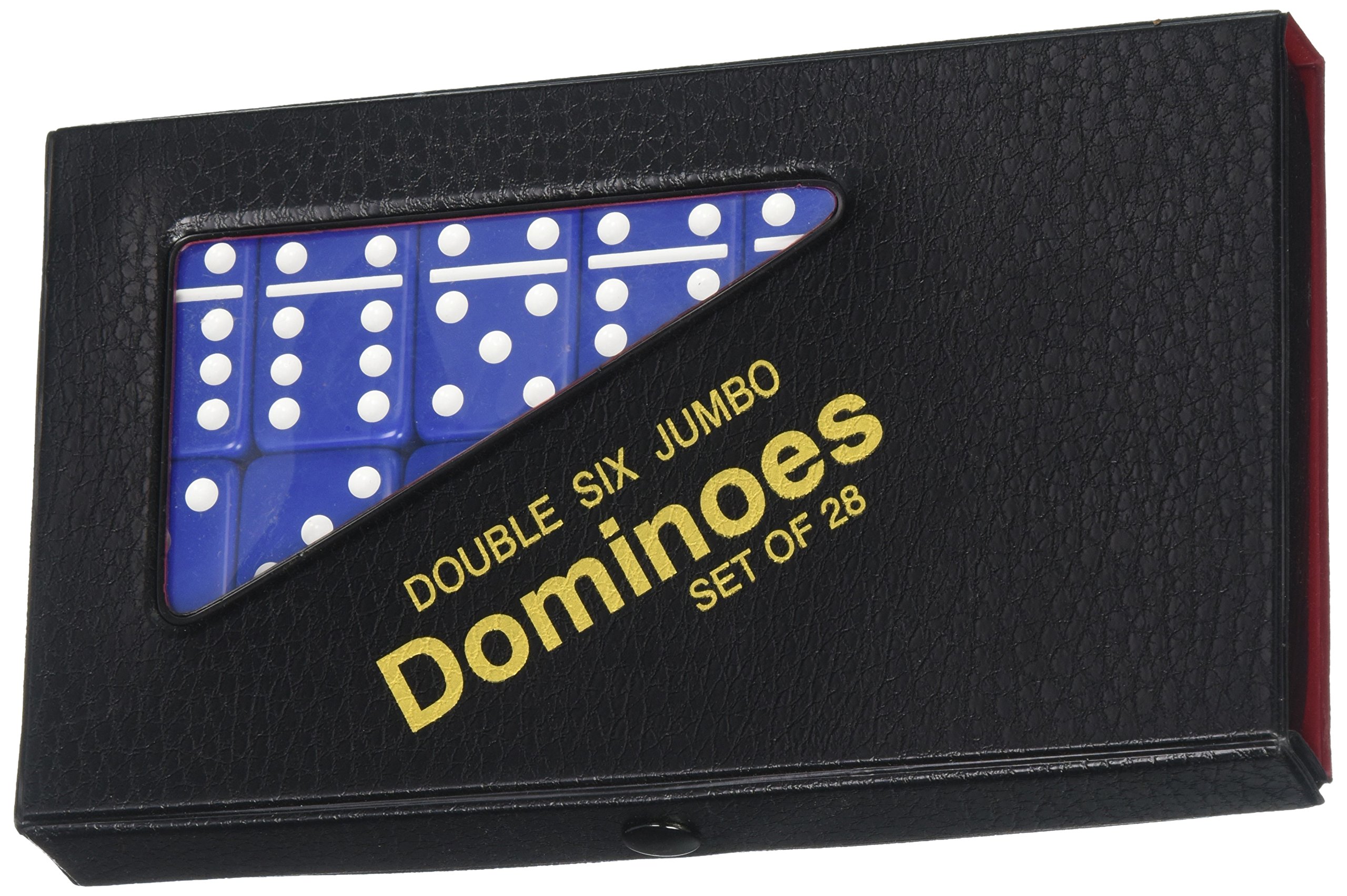 Book Cover Double 6 Jumbo Dominoes - Blue