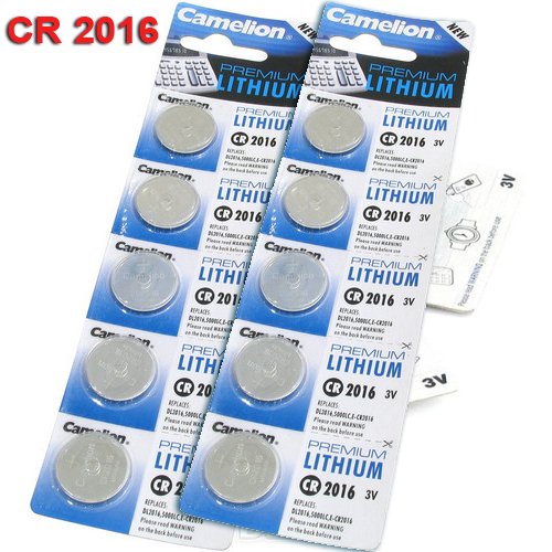 10 PILES CR2016 CAMELION NEUVES EXPIRATION 2020 - ULTRA HAUTE CAPACITE - PILES GARANTIES "FRAICHES" (Piles vendues juste après fabrication pour éviter toute perte de qualité)