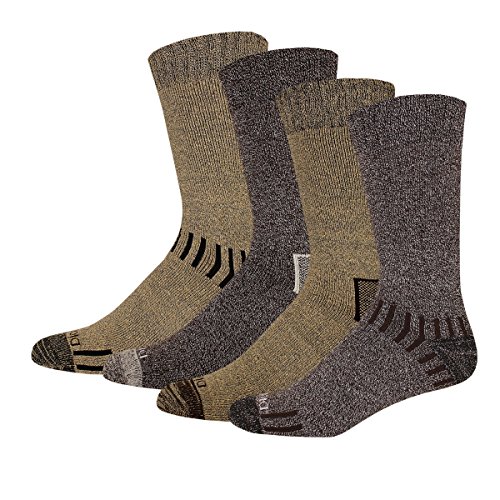 Dickies Men's 4-Pack Marled Moisture Control - Accented Heel/Toe Assort Crew Socks