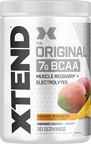 Scivation Xtend BCAA Powder, 7g BCAAs, Branched Chain Amino Acids, Keto Friendly, Mango Madness, 30 Servings