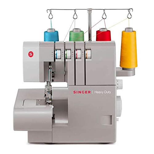 SINGER Heavy Duty 14HD854 Overlock Serger with Accessories | Durable Metal Frame, 2/3/4 Thread, 6 Stitch Types, 1300 Stitches/Min, Skip-Free Stitching | Sews & Finishes Seams While Trimming Excess