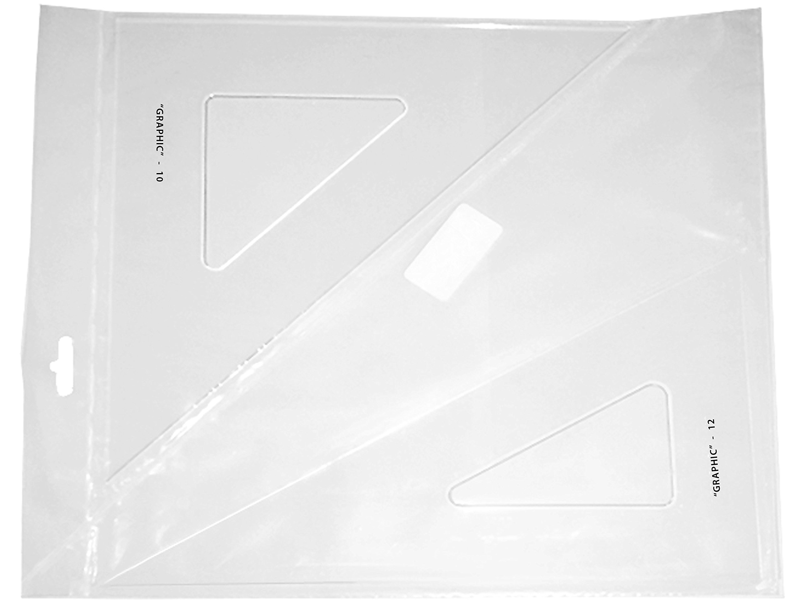 Book Cover ALVIN - Transparent Triangle Set, Economical Drafting Tool, Multipurpose for Design, Engineering, and Architecture, Great for Machining and Woodworking - Set of 2-10