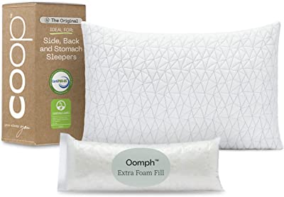 Book Cover Coop Home Goods - Premium Adjustable Loft Pillow - Cross-Cut Memory Foam Fill - Lulltra Washable Cover from Bamboo Derived Rayon - CertiPUR-US/GREENGUARD Gold Certified - Queen