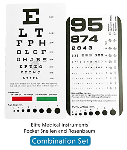 Book Cover EMI Rosenbaum AND Snellen Pocket Eye Charts - 2 Pack