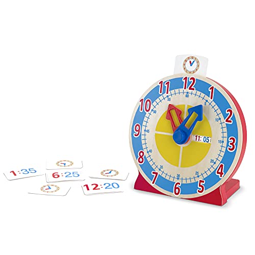 Book Cover Melissa & Doug Turn & Tell Wooden Clock - Educational Toy With 12+ Reversible Time Cards