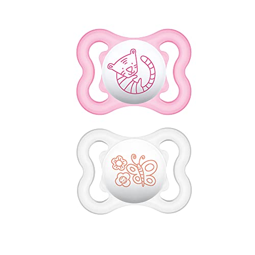 Book Cover MAM Mini-Air Orthodontic Pacifier, Girl, 0-6 Months, 2-Count