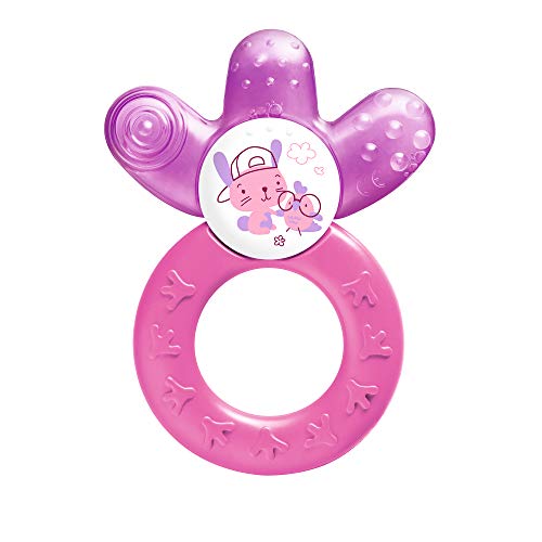 MAM Cooler Teether, Baby Teethers, Purified Water-Filled Baby Teether for Gum Relief and Sensory Development, for Girls 4+ Months, 1-Count