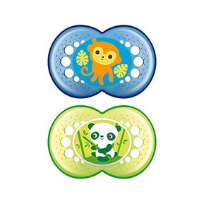MAM Pacifiers, Baby Pacifier 6+ Months, Best Pacifier for Breastfed Babies, 'Crystal' Design Collection, Boy, 2-Count