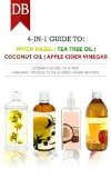 4-in-1 Guide to Witch Hazel, Tea Tree Oil, Coconut Oil, and Apple Cider Vinegar: Ultimate Guide to 4 Top Organic Products Including Home Recipes