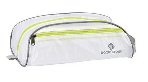eagle creek Pack-It Specter Quick Trip Travel Toiletry Bag - Compact and Durable Organizer with Easy Open Full Zip Opening and Grab Handle for Hanging, White/Strobe - One Size