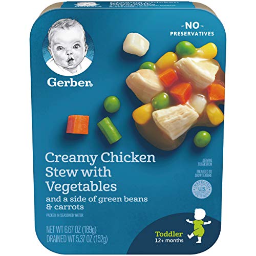 Book Cover Gerber Graduates Lil Entrees Creamy Chicken Stew with Green Beans & Carrots, 6.67 Ounce, 8 Count by Gerber Graduates