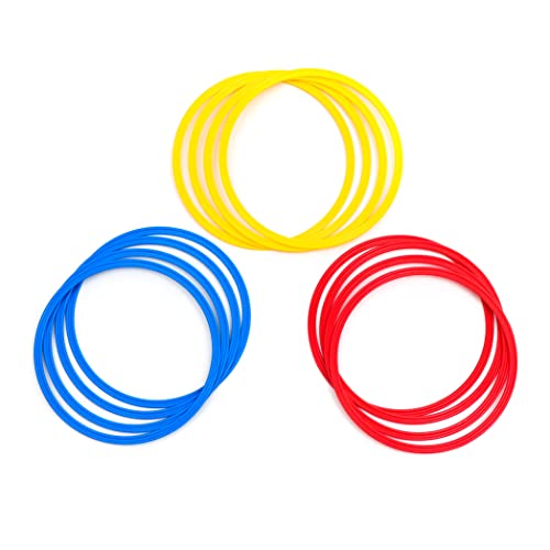 Trademark Innovations Speed and Agility Training Rings (Set of 12), Multi Color, 16-Inch