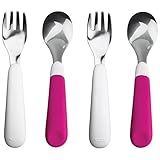 OXO Tot Fork and Spoon Set, Pack of 2 (Pink)