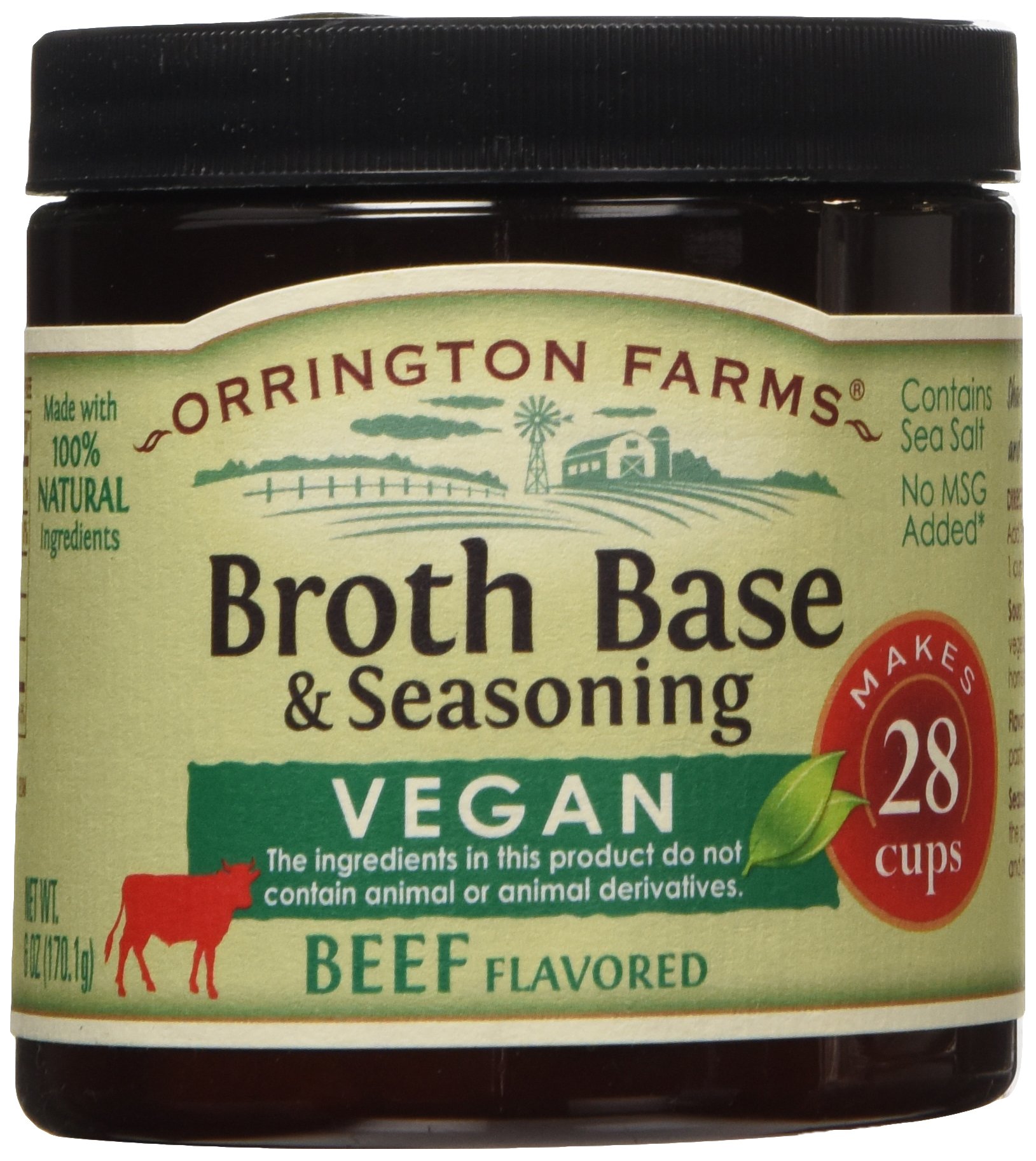 Book Cover Orrington Farms - Vegan Beef Flavored Broth Base, 6 oz. Beef 6 Ounce (Pack of 1)