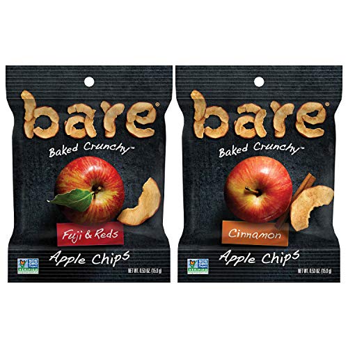 Book Cover Bare Baked Crunchy Apple Chips, Variety Pack, Gluten Free, 0.53 Ounce Bag, 24 Count