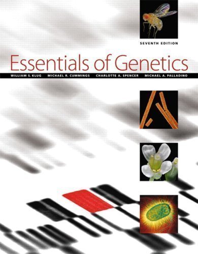 Essentials of Genetics (7th Edition) 7th (seventh) Edition by Klug, William S., Cummings, Michael R., Spencer, Charlotte A published by Benjamin Cummings (2009) Paperback