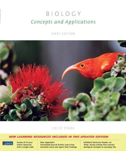 Biology: Concepts and Applications (with CD-ROM, Cover Sheet, Audio Book PAC, Essential Study Skills, and BiologyNOW?-Personal Tutor with SMARTHINKING, InfoTrac? PAC) 6th (sixth) Edition by Starr, Cecie published by Brooks Cole (2005) Hardcover