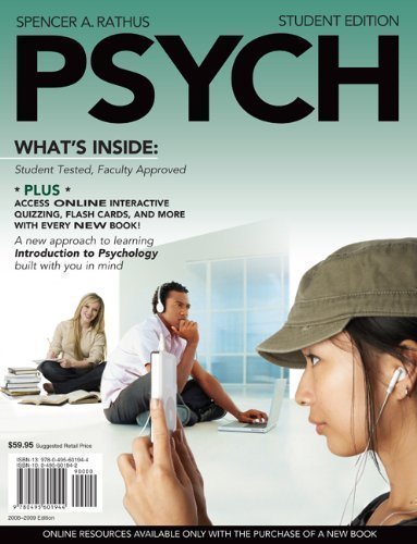 PSYCH (with Review Cards and Bind-In Printed Access Card) 1st (first) Edition by Rathus, Spencer A. published by Cengage Learning (2008) Paperback