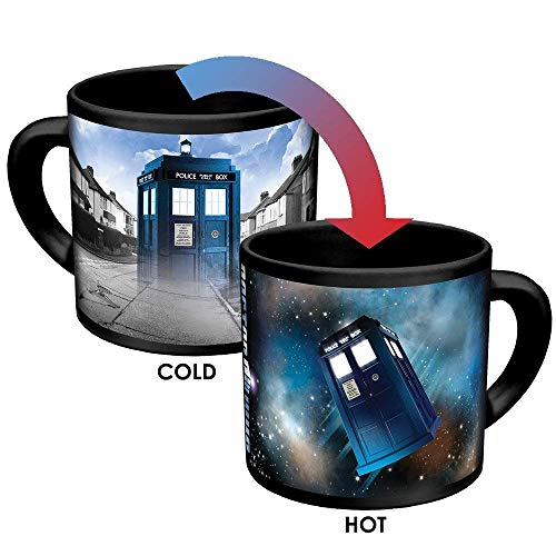 Doctor Who Disappearing TARDIS Coffee Mug - Add Hot Liquid and Watch The TARDIS Move From London to the Stars - Comes in a Fun Gift Box