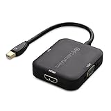 Cable Matters Mini DisplayPort to HDMI Adapter with VGA and DVI 3-in-1 Adapter in Black - Thunderbolt and Thunderbolt 2 Port Compatible - Supporting 4K Resolution via HDMI