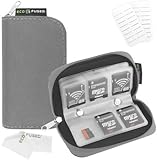 Eco-Fused Memory Card Case - Fits up to 22x SD, SDHC, Micro SD, Mini SD and 4X CF - Holder with 22 Slots (Grey / 22 Slots - 1 Pack)