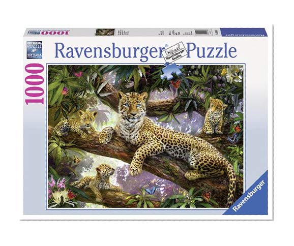 Ravensburger - 19148 - Puzzle Classique - Maman Léopard Et Ses Petits - 1000 Pièces