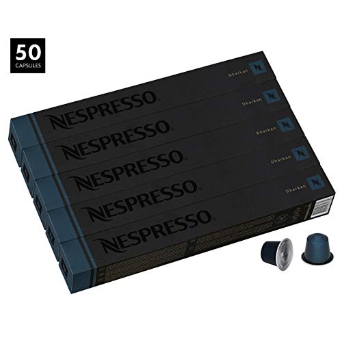 Book Cover Nespresso Dharkan Intenso OriginalLine Capsules, 50 Count Espresso Pods, Intensity 11 Blend, Long Roasted with Latin American & Asian Coffee Flavors