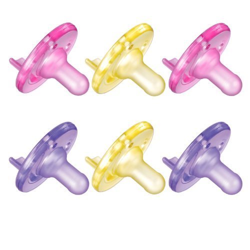 Book Cover Philips Avent Soothie Pacifier, 0-3 Months, Pink/Purple/Yellow - 6 Pack