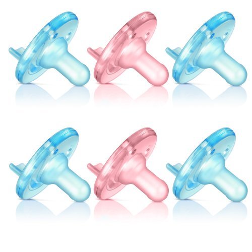 Book Cover Avent BPA Free Soothie Pacifier 6 Pack - Blue/Pink - 3 + Months