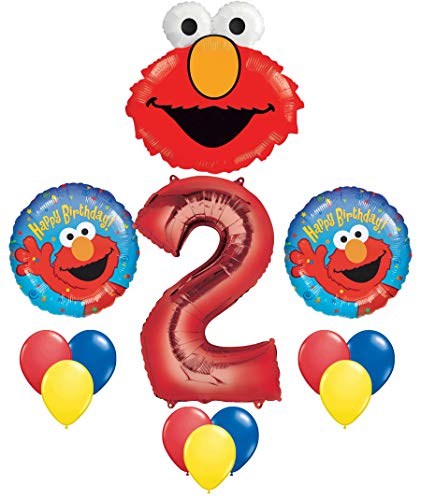 Elmo Sesame Street #2 2nd Second Birthday Party Supply Balloon Mylar Latex Set by Anagram