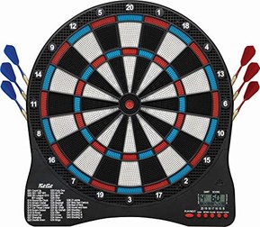 Fat Cat Sirius 13.5" Electronic Dartboard, Compact Size for Easy Install, Backlit Cricket Scoreboard, Easy to Use Button Interface, Optional Double in/Out Games, Target Tested Tough Segments
