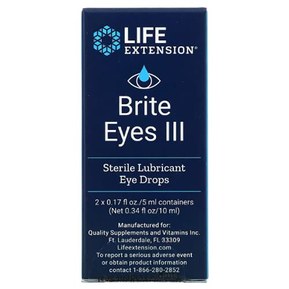 Life Extension Brite Eyes 2 Vials (5 Ml Each), Healthcare/Health Care, 0.17 Fl Oz (Pack of 2)