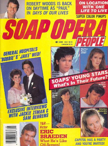 Michael Damian, Grant Show, Eric Braeden, Kate Collins, Richard Egan, Sam Behrens, Billy Warlock Centerfold Poster - May, 1987 Soap Opera People Magazine