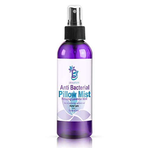 Book Cover Diva Stuff Anti-Bacterial Pillow Mist, Promotes Clear Skin & Kills Acne-Causing Bacteria, Cleans Pillows, Pillowcases, Beddings, Sheets, Made in USA, Safe Ingredients, 4 fl oz