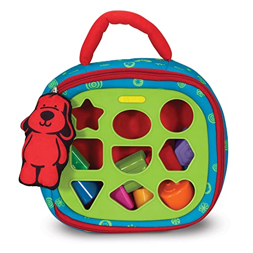 Book Cover Melissa & Doug K's Kids Take-Along Shape Sorter Baby Toy With 2-Sided Activity Bag and 9 Textured Shape Blocks - Sensory / Travel /Toys For Toddlers And Infants
