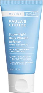 Paula's Choice RESIST Super-Light Daily Wrinkle Defense SPF 30 Matte Tinted Face Moisturizer, UVA & UVB Protection, Mineral Sunscreen for Oily Skin, Fragrance-Free & Paraben-Free, 2 Ounces Full Size