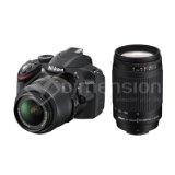 S3324 Nikon D3200 DSLR with 18-55mm VR and AF 70-300mm f4-5.6G Twin Lens Kit. My GN