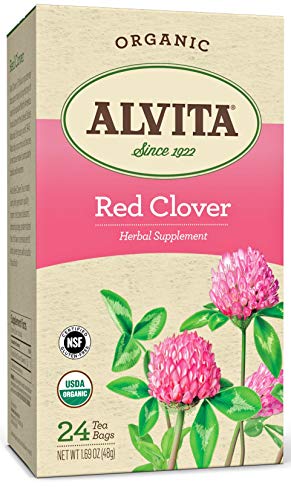 Book Cover Alvita Organic Red Clover Herbal Tea - Made with Premium Quality Organic Red Clover Blossoms, with Dried Sweet Grass Flavor, 24 Tea Bags