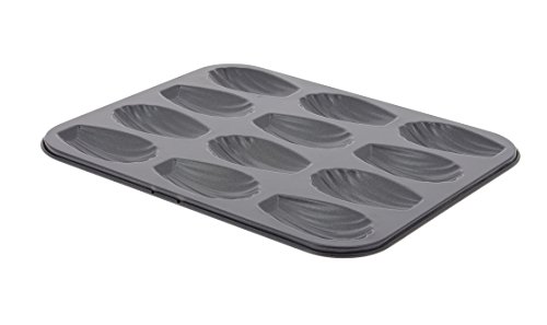 De Buyer - 4710.12 - Moule à Madeleines - Plaque de 12 Empreintes - Acier Revêtu