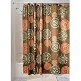 iDesign Bazaar Fabric Shower Curtain for Master, Guest, Kids', College Dorm Bathroom, 72" x 72", Brown