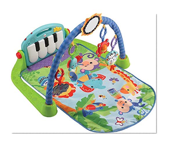 Fisher-Price Tapis Musical d'Éveil et d'Activité Piano pour Bébé, Aire de Jeu, avec 4 Modes, dès la Naissance, bleu, BMH49