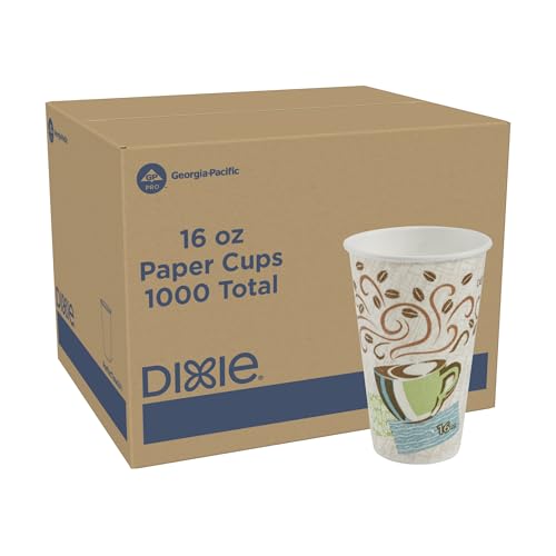 Dixie PerfecTouch 16 oz. Insulated Paper Hot Coffee Cup by GP PRO (Georgia-Pacific); Coffee Haze; 5356CD; 1;000 Count (50 Cups Per Sleeve; 20 Sleeves Per Case) 1000 cups 16 oz