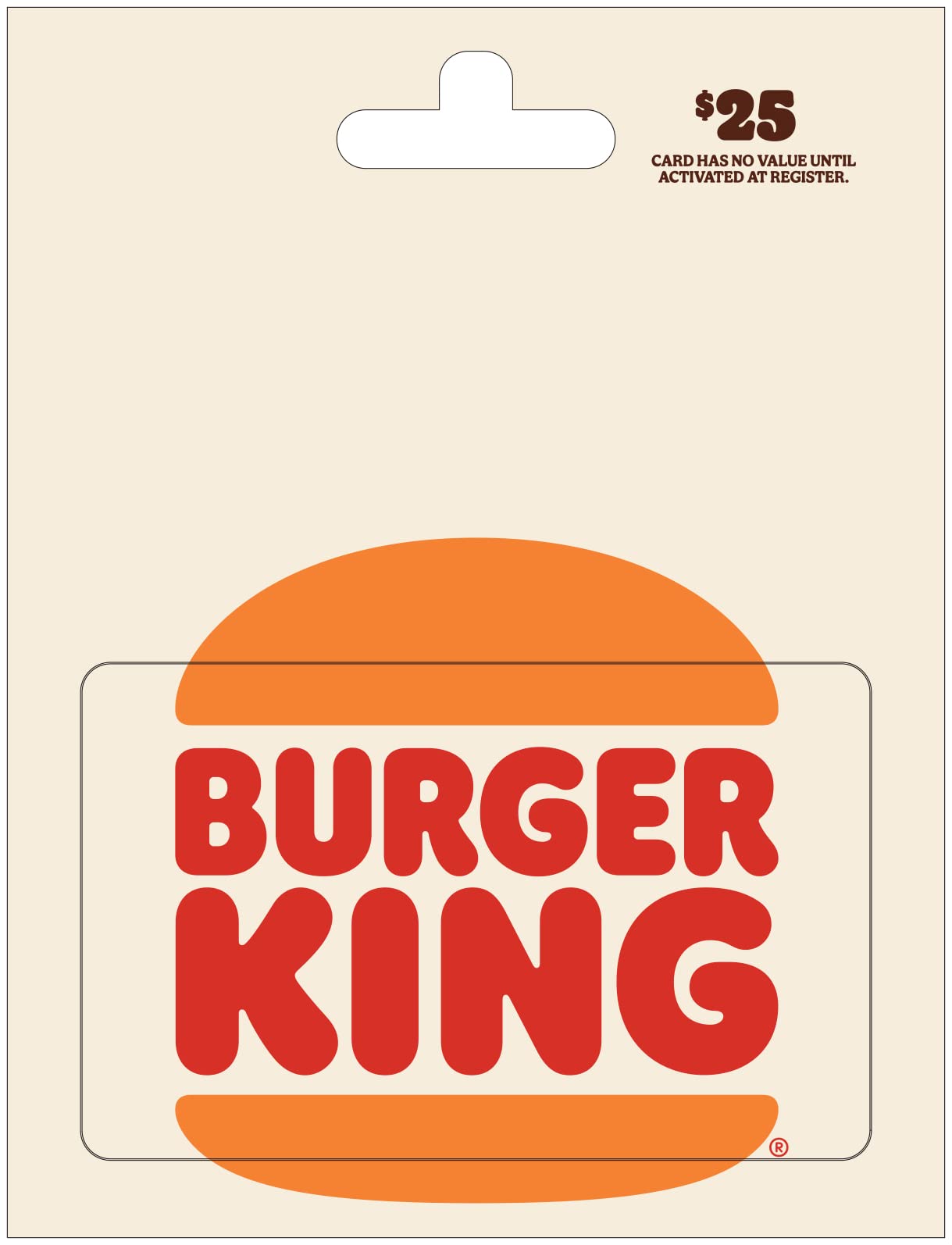 Book Cover Burger King Gift Card 25 Whopper