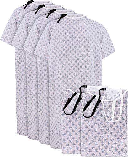 Book Cover Utopia Care 6 Pack Cotton Blend Unisex Hospital Gown, Back Tie, 45