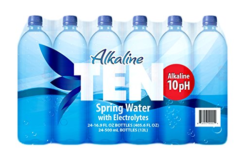Book Cover TEN Alkaline Spring Water, pH 10, High in Electrolytes, 16.9 Ounce Bottle (Pack of 24)