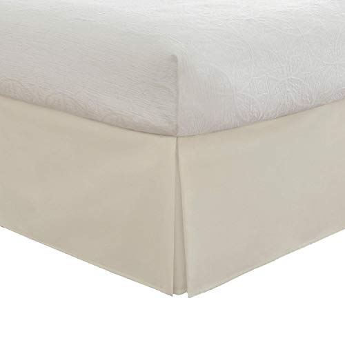 Book Cover Lux Hotel Microfiber Tailored Style Bed Skirt with Classic 14 Inch Drop Length, King, Ivory